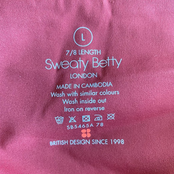 NWT Sweaty Betty 7/8 Leggings Red Terrazzo Foil Print Size L - Picture 6 of 12